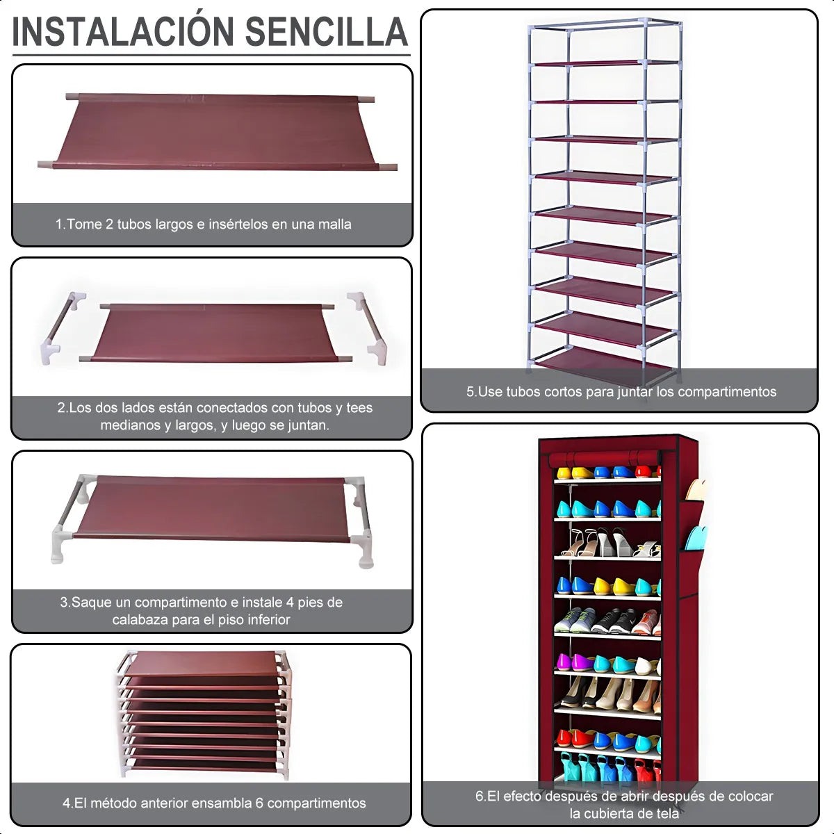 Zapatero Organizador Tipo Closet de 10 Niveles