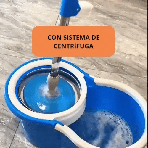 Mopa Giratoria Auto Exprimible🧹 + Balde + Mopa de Repuesto 🎁