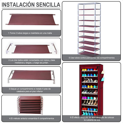 Zapatero Organizador Tipo Closet de 10 Niveles